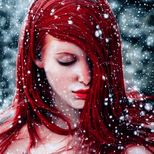 雪の中の美女